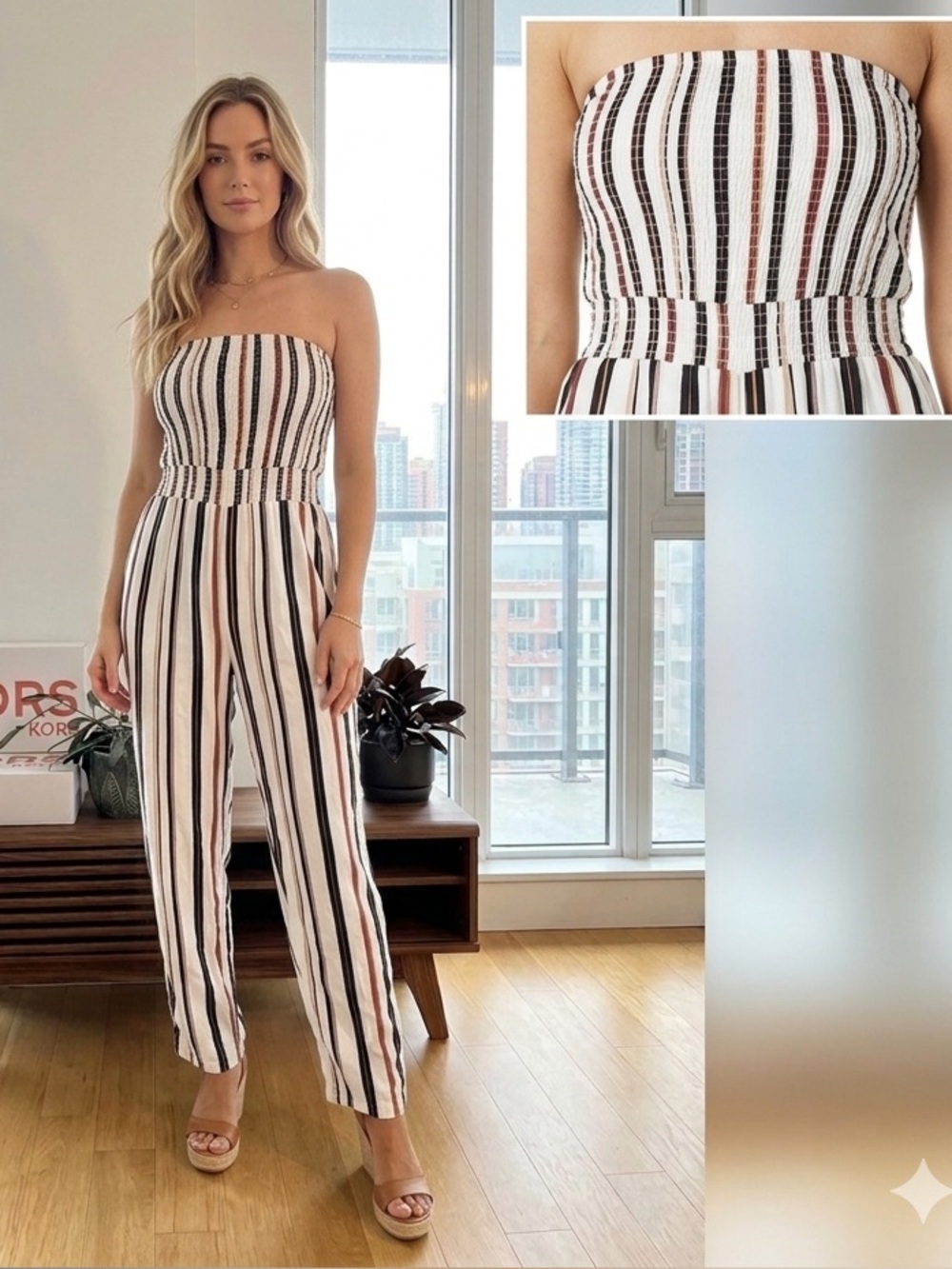 🌸 Dynamite Strapless Striped Jumpsuit